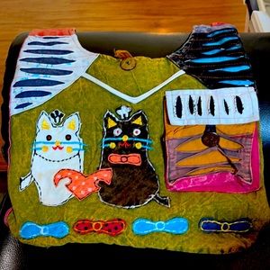 NWOT Cat lover cotton Hobo bag